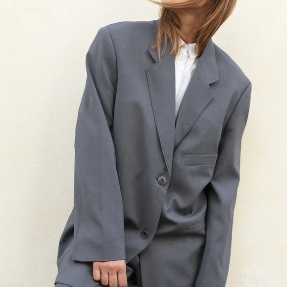 The Frankie Shop Notch Lapel Blazer in Graphite MED - Picture 1 of 6